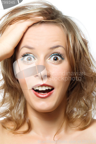 Image of young lady surprized