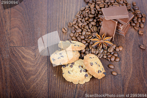 Image of Cookies, coffee beans and chocolate
