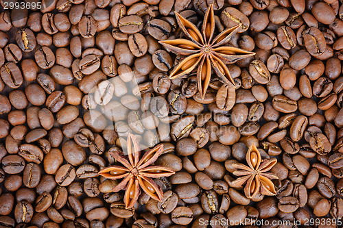 Image of Roasted coffee beans with star-anise