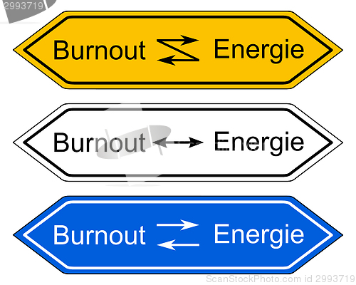 Image of Direction sign burnout