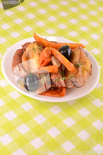 Image of Salad with sausage, cheese, carrots