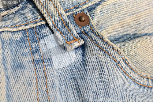 Image of Denim Pocket Closeup texture background of jeans and pockets