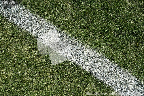 Image of White boundary line of a playing field