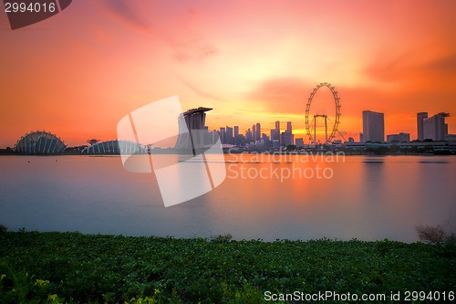 Image of Singapore Skyline at sunset