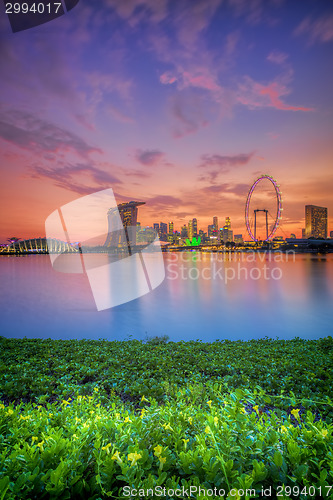 Image of Singapore Skyline at sunset