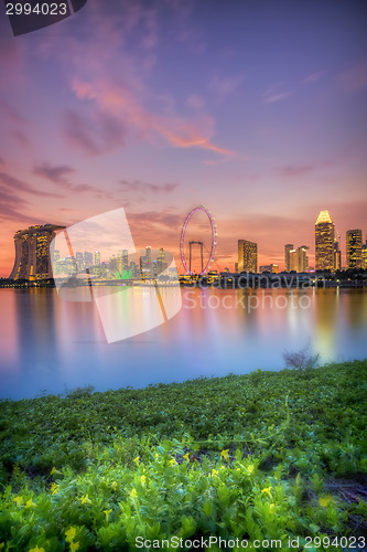 Image of Singapore Skyline at sunset