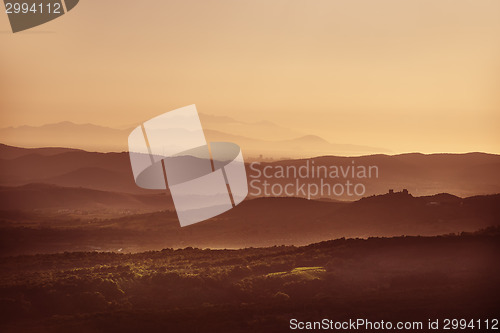 Image of Sunset landscape Tuscany