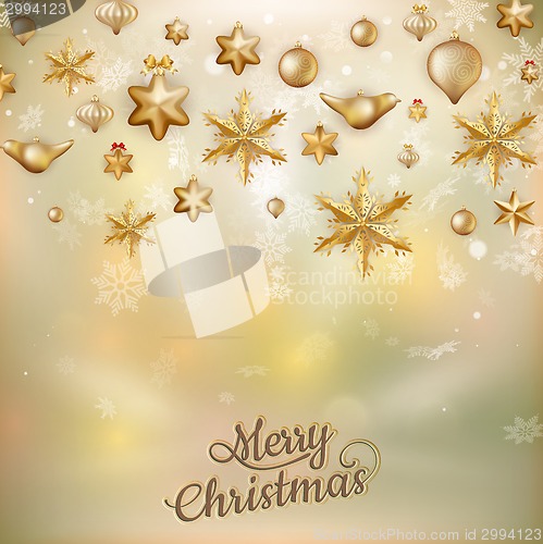 Image of Gold Christmas baubles. EPS 10