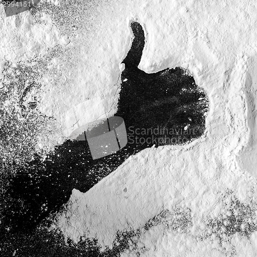 Image of Thumbs up made out of flour