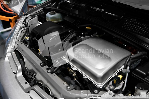 Image of Detail photo of a car engine