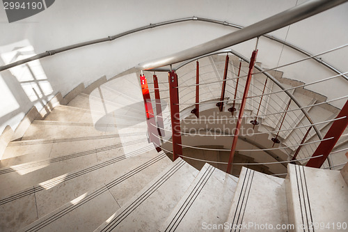 Image of Upside view of a spiral staircase