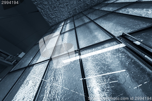 Image of Futuristic architecture with large glass surface