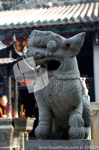 Image of Stone lion of Chinese temple