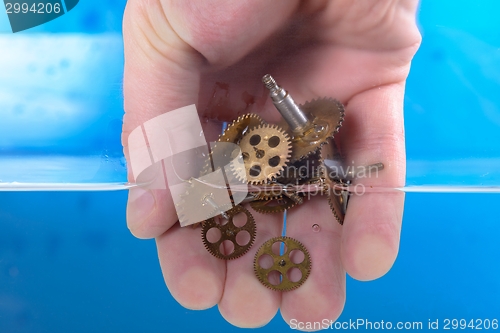 Image of Old gears on table