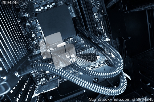 Image of Computer motherboard with cooling