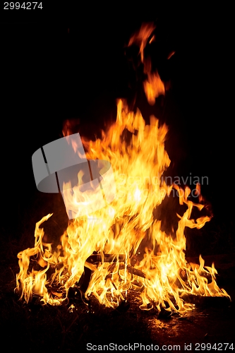 Image of Fire burning in the night