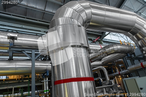 Image of Industrial pipes in a thermal power plant