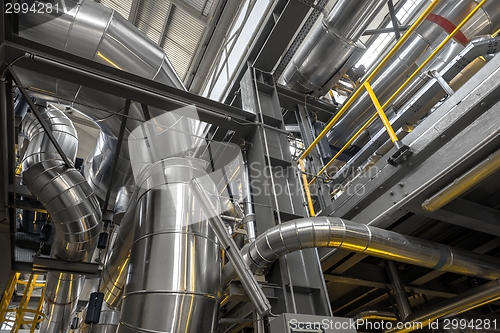 Image of Industrial pipes in a thermal power plant