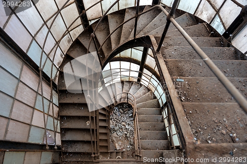 Image of Industrial staircase going up