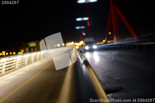 Image of Empty bridge at night