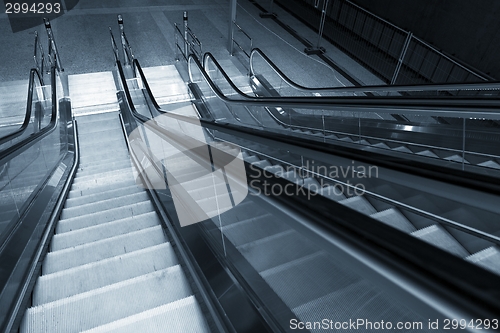 Image of Moving escalator in the business center