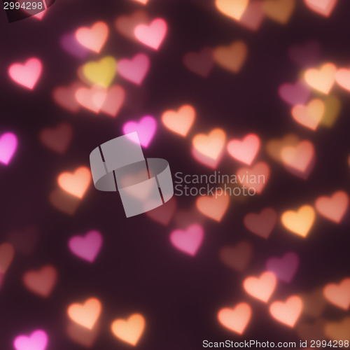 Image of hearts bokeh background