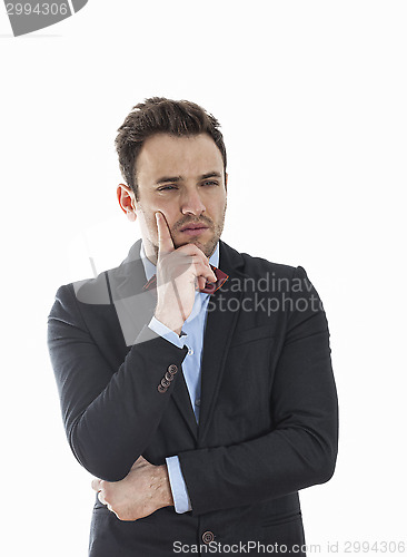 Image of Portrait of a Businessman Thinking