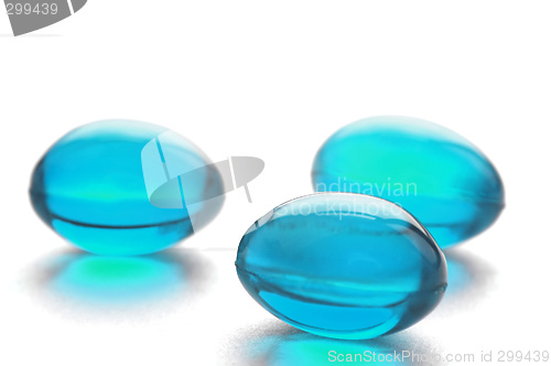 Image of Abstract pills in cyan color