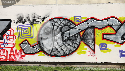 Image of fish graffiti