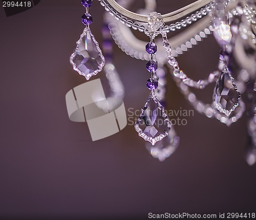 Image of crystal Chandelier close to