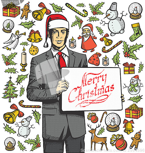 Image of Christmas Card With Man