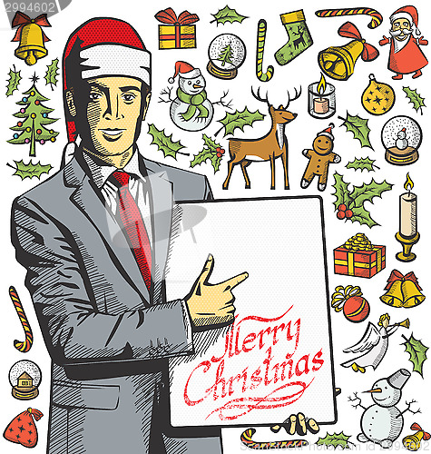 Image of Christmas Card With Man