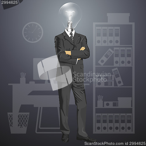 Image of Lamp Head Businessman In Suit