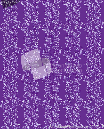 Image of purple seamless background with floral pattern