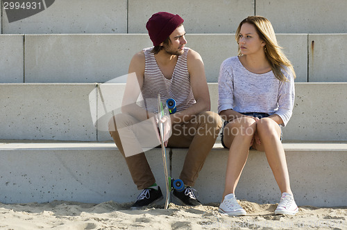Image of Young couple in conversation