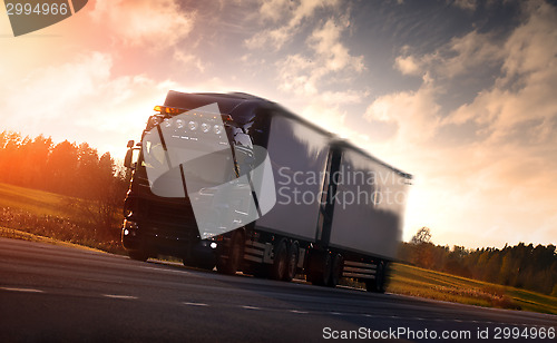 Image of Truck on country highway