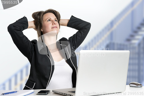 Image of Dreaming business woman