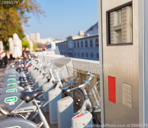 Image of Station of urban bicycles for rent