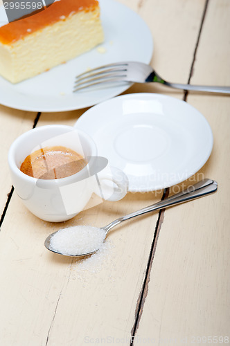 Image of italian espresso coffee and cheese cake