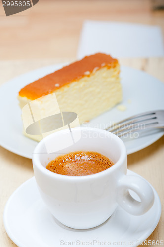 Image of italian espresso coffee and cheese cake