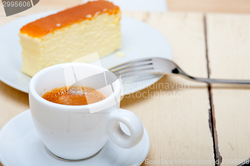 Image of italian espresso coffee and cheese cake
