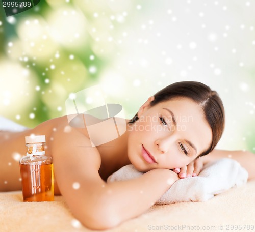 Image of beautiful young woman in spa