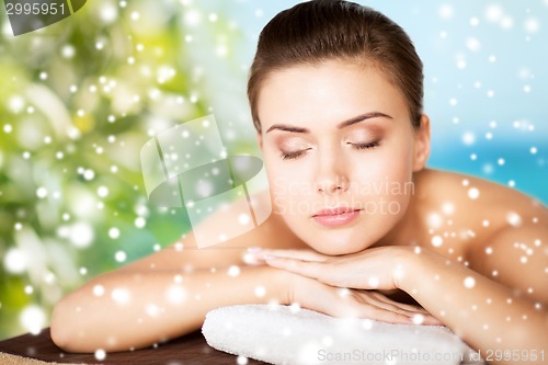 Image of beautiful young woman in spa