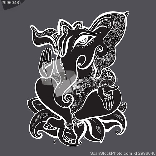 Image of Ganesha Hand drawn illustration.