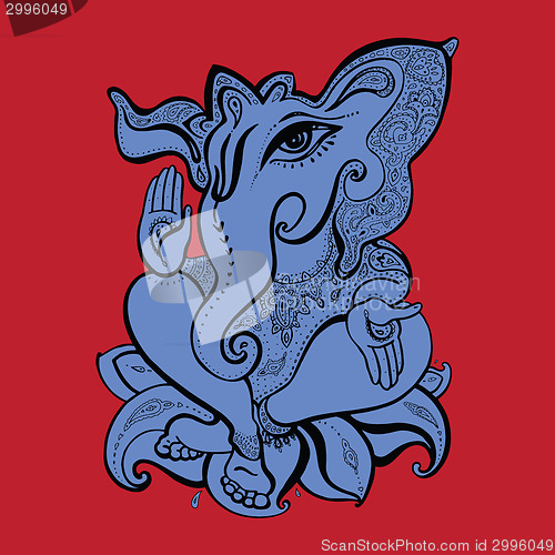 Image of Ganesha Hand drawn illustration.