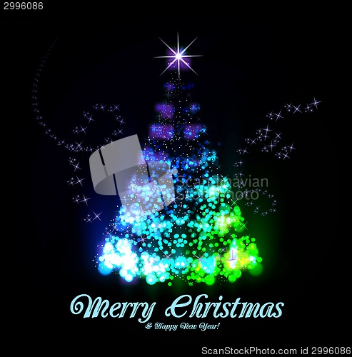 Image of Christmas tree from light