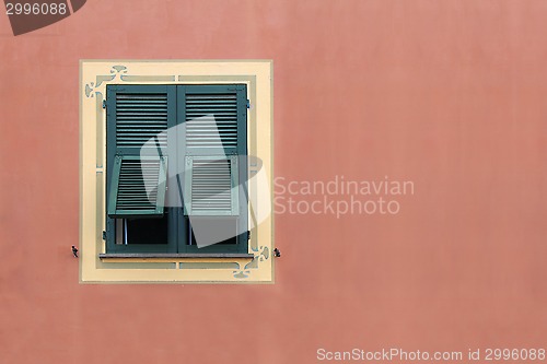 Image of Wooden green window