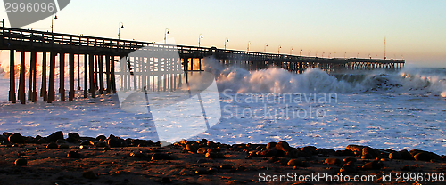 Image of Ocean Wave Storm Pier