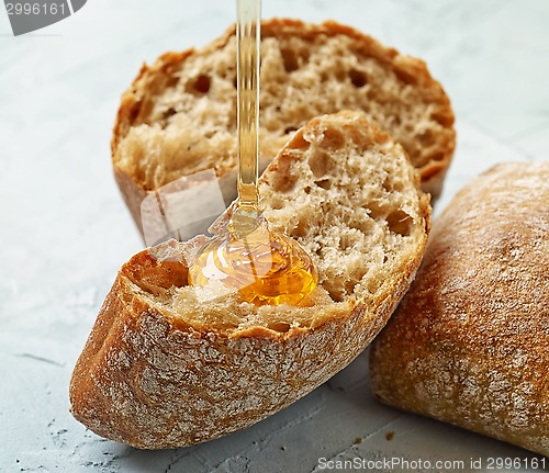 Image of bread with honey