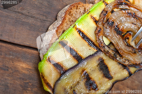 Image of grilled vegetables on bread